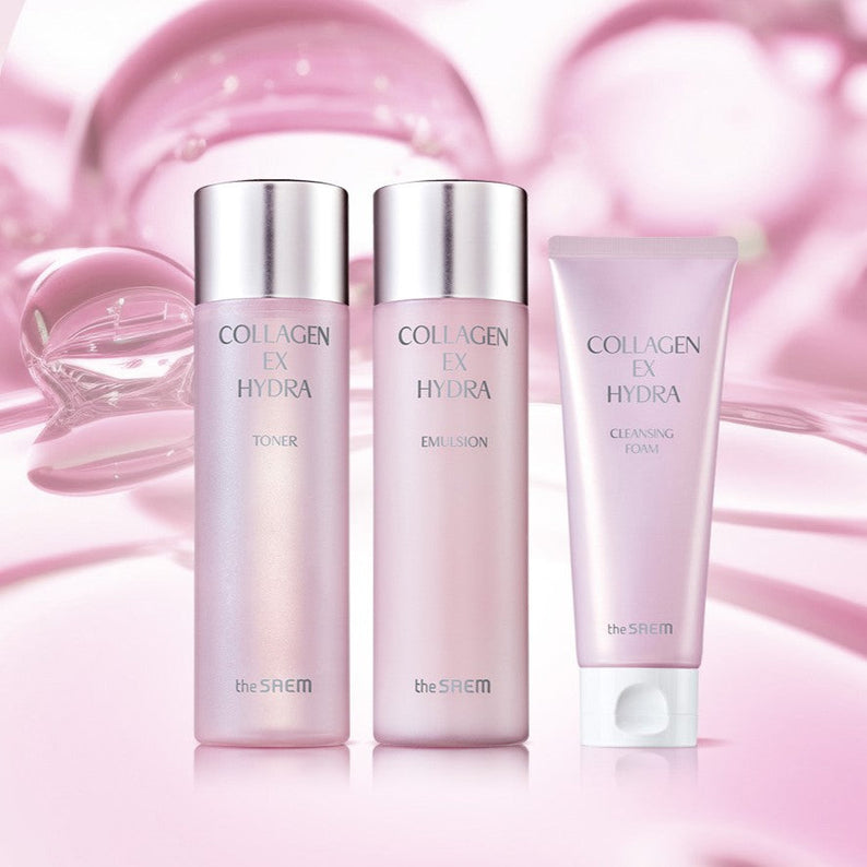 THE SAEM Collagen EX Hydra Skincare 3 Set (Toner+Emulsion+Foam) disponible sur Ma petite Coree, ton Eshop 100% K-beauty en direct de Seoul