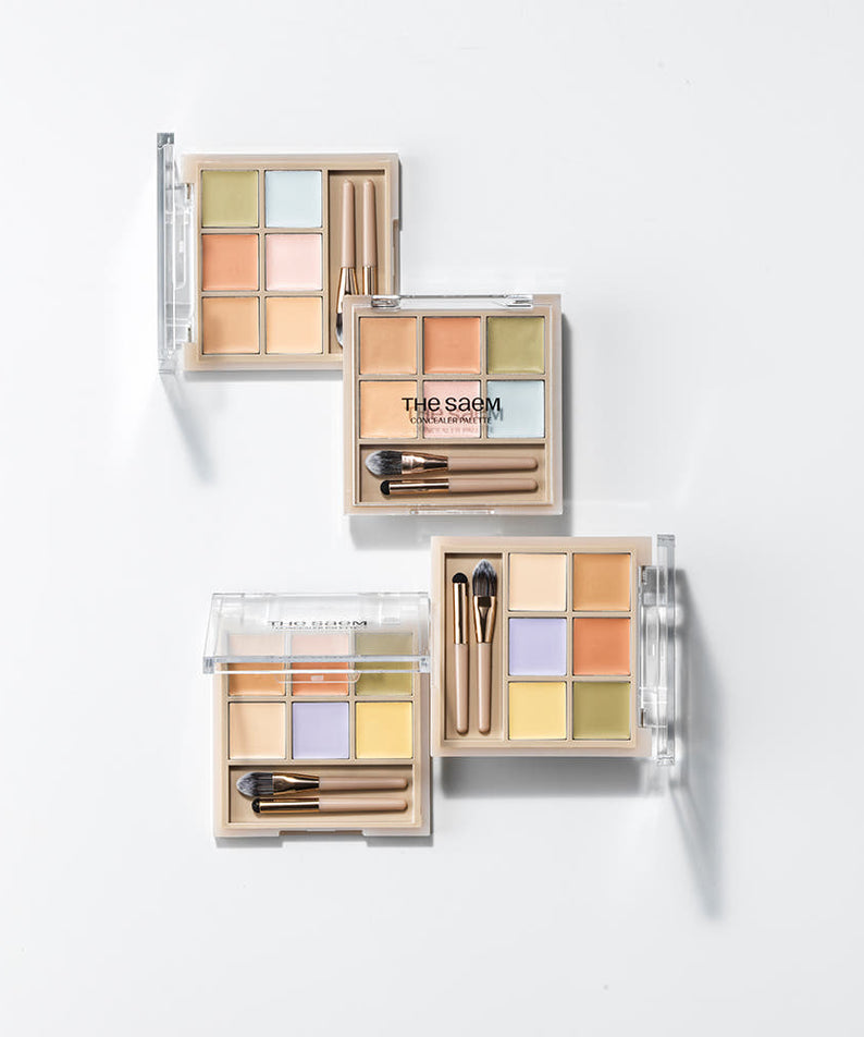 THE SAEM Cover Perfection Concealer Palette, marque coréenne, palette de correcteurs maquillage sur fond blanc