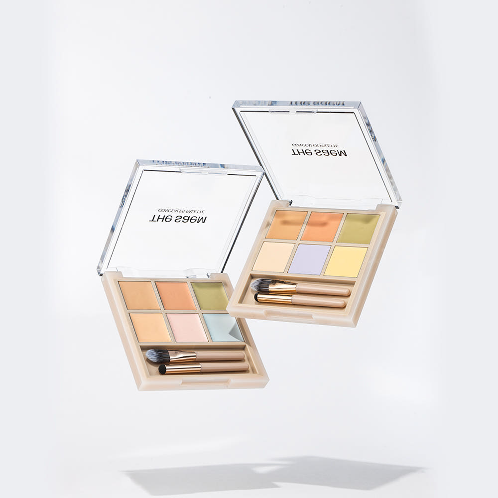 THE SAEM Cover Perfection Concealer Palette, palette de correcteurs de la marque THE SAEM, maquillage en coffret ouvert, studio