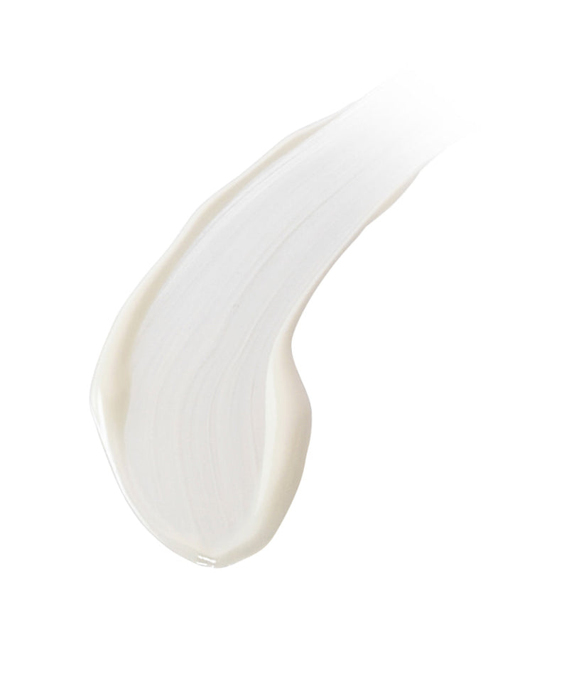 Texture de "THE WHOO UV Ultimate Anti-Wrinkle Sun 50ml" sur fond blanc, protection solaire anti-rides.