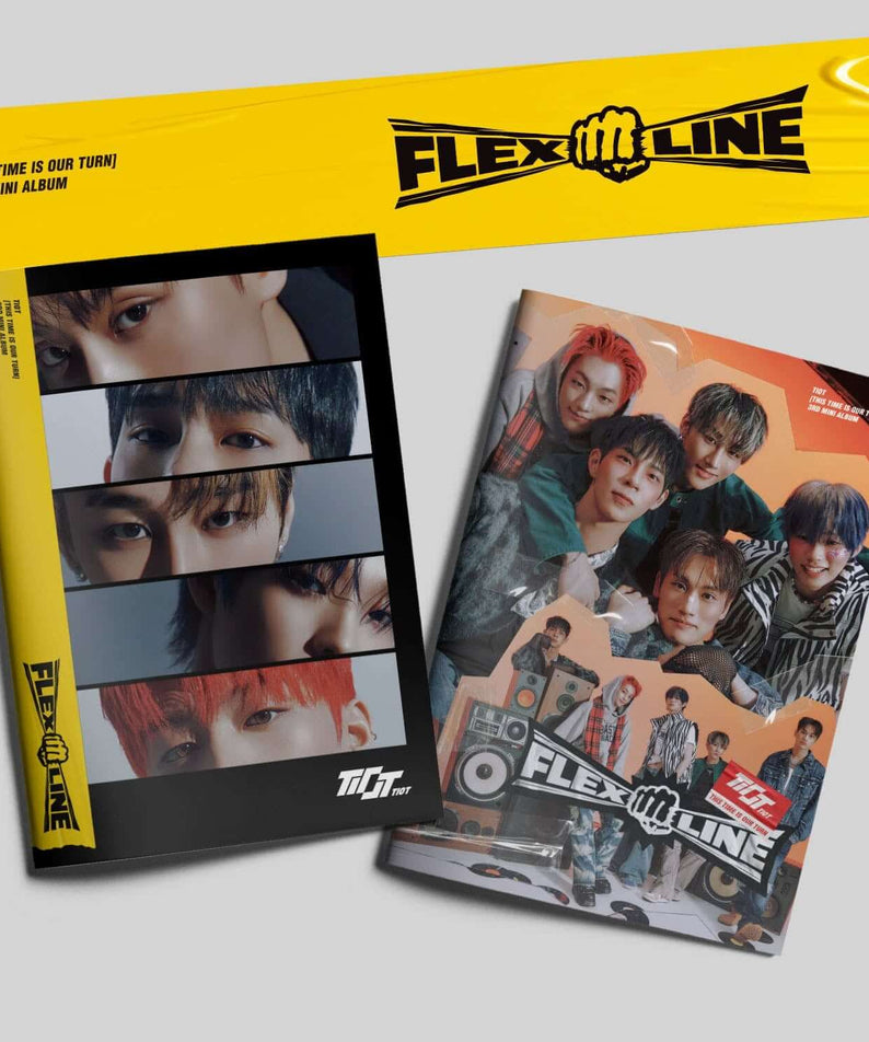 TIOT - 3rd Mini Album [FLEX LINE] (Photobook ver.) (Set of 2) - Album Kpop, set de photobooks jaune, couvertures TIOT
