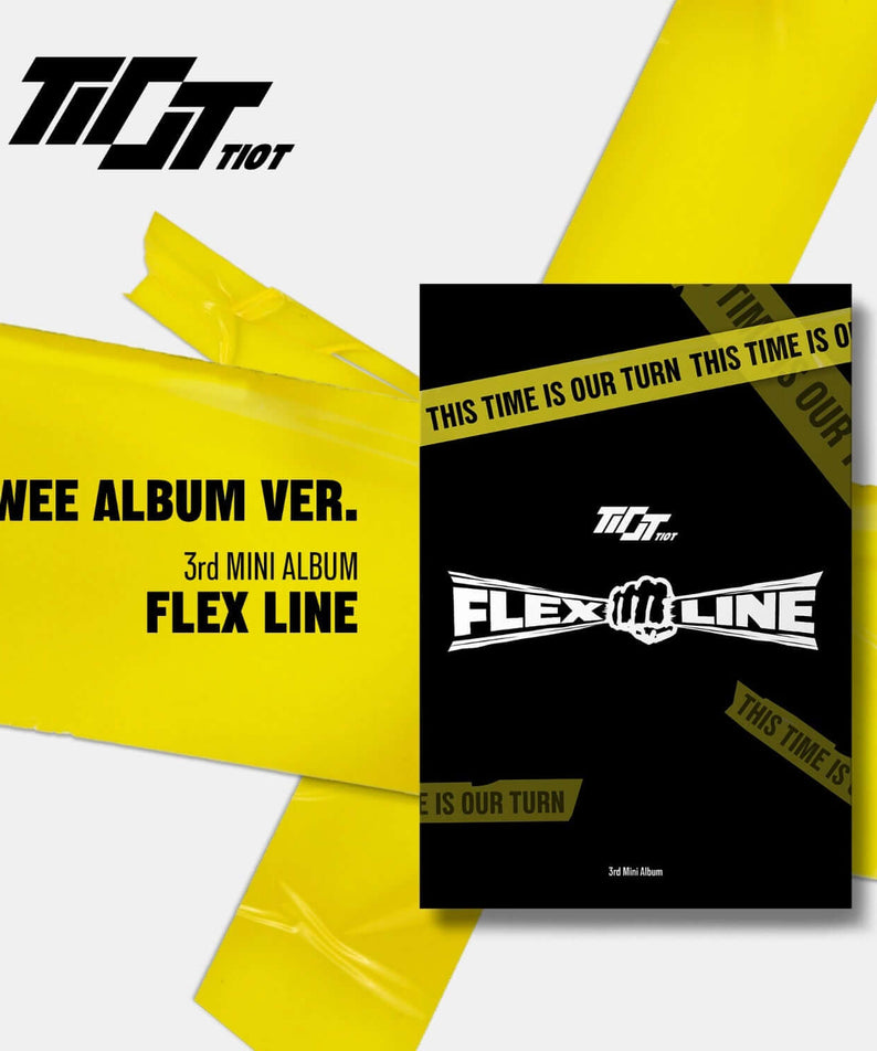 TIOT - 3rd Mini Album [FLEX LINE] [kiwee ALBUM Ver.] (Platform album) Kpop : visuel jaune, cover et logo TIOT.