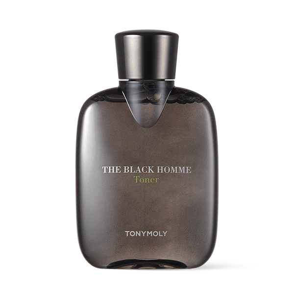 TONYMOLY The Black Homme Toner 160ml, flacon noir homme sur fond clair, marque visible