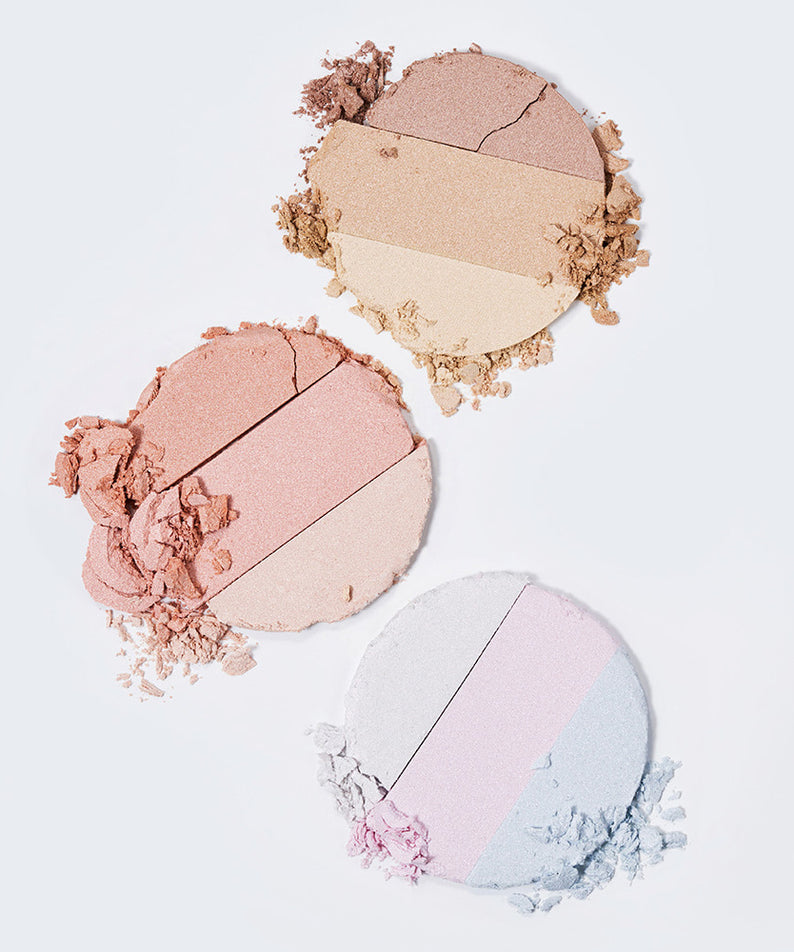 Palette de couleurs pour TOO COOL FOR SCHOOL Art Class By Rodin Highlighter, trois teintes de poudre pour mise en lumière.