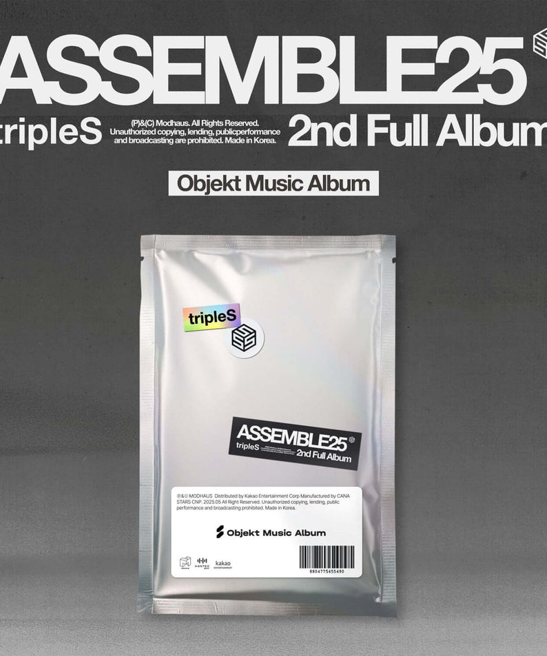 TRIPLES - [ASSEMBLE25] (Objekt Music Album) - Album Kpop : visuel sac du disque, fond sombre, branding Objet Music Album