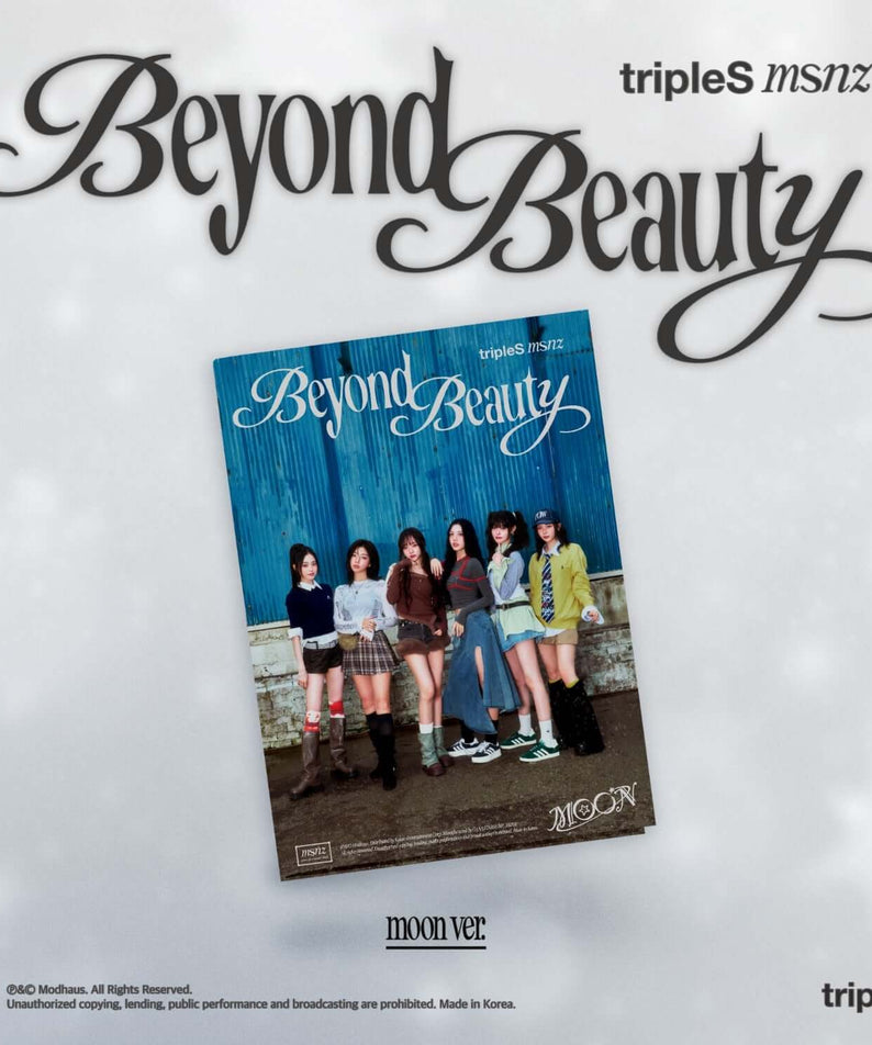 TRIPLES - [msnz <Beyond Beauty>] (moon ver.) - Album Kpop Beyond Beauty, jaquette bleue, groupe sur fond clair