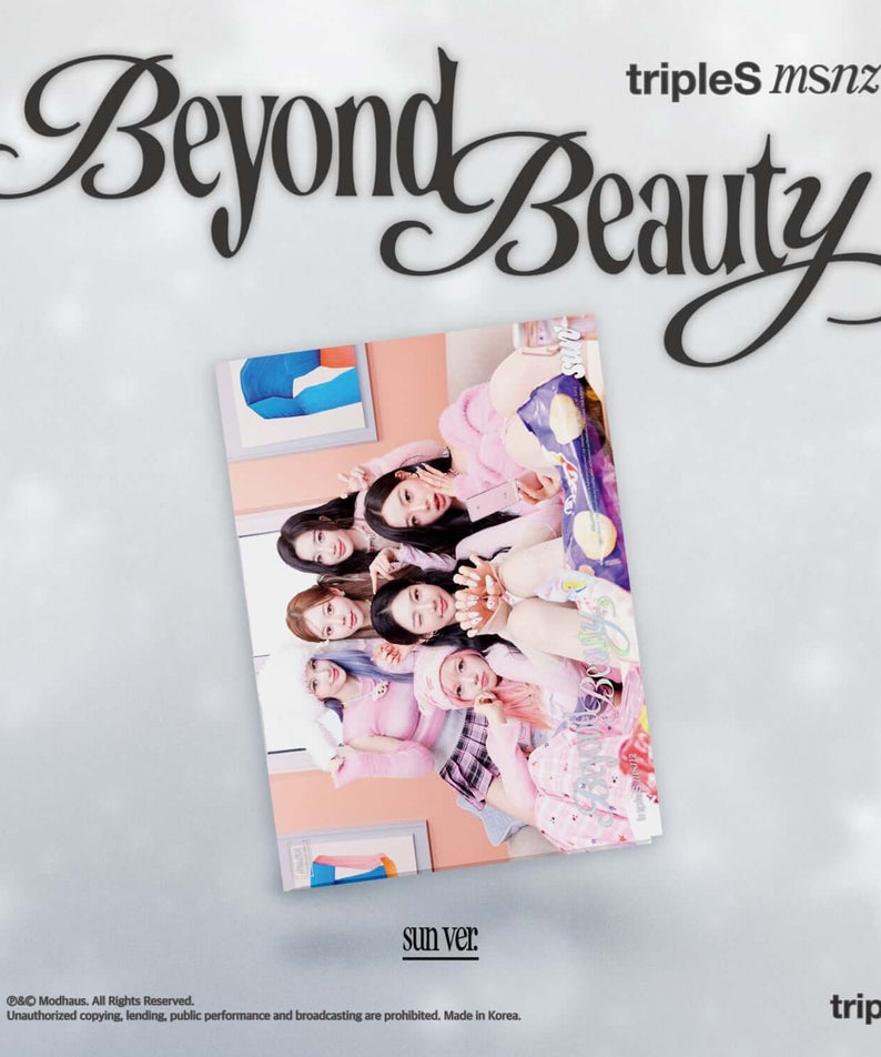 TRIPLES - [msnz <Beyond Beauty>] (sun ver.) - Album Kpop, visuel Beyond Beauty avec photo du groupe sur fond clair.