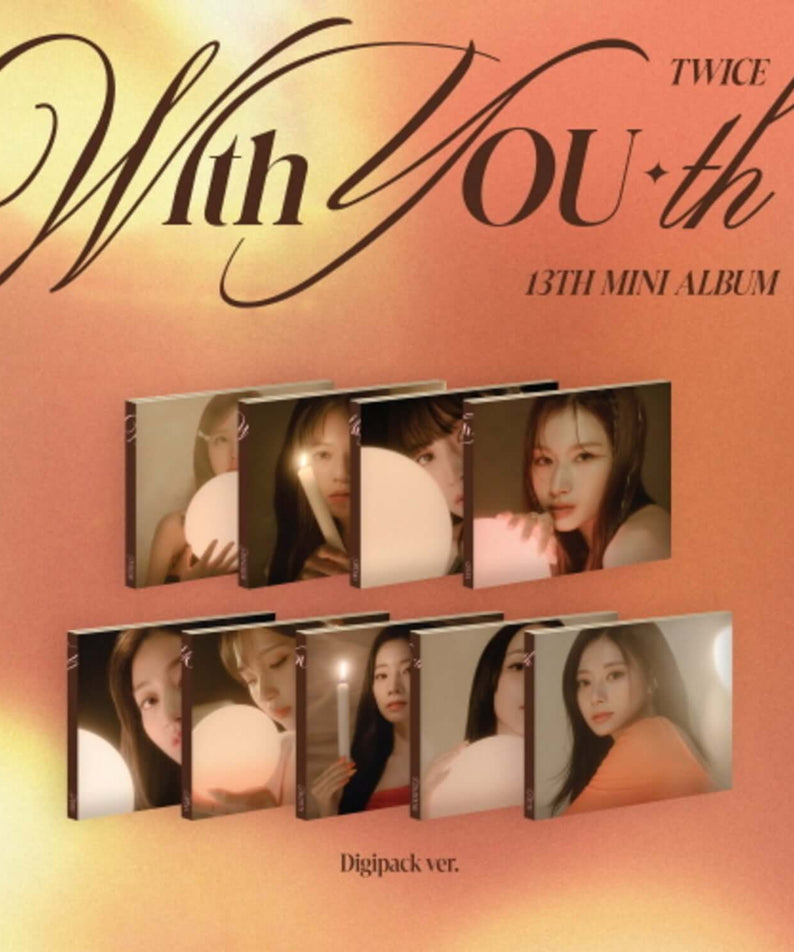TWICE - 13th Album [With YOU-th] With YOU-th (Digipack Ver.) (Random 1 of 9) - Album Kpop, digipack photo style, rose.