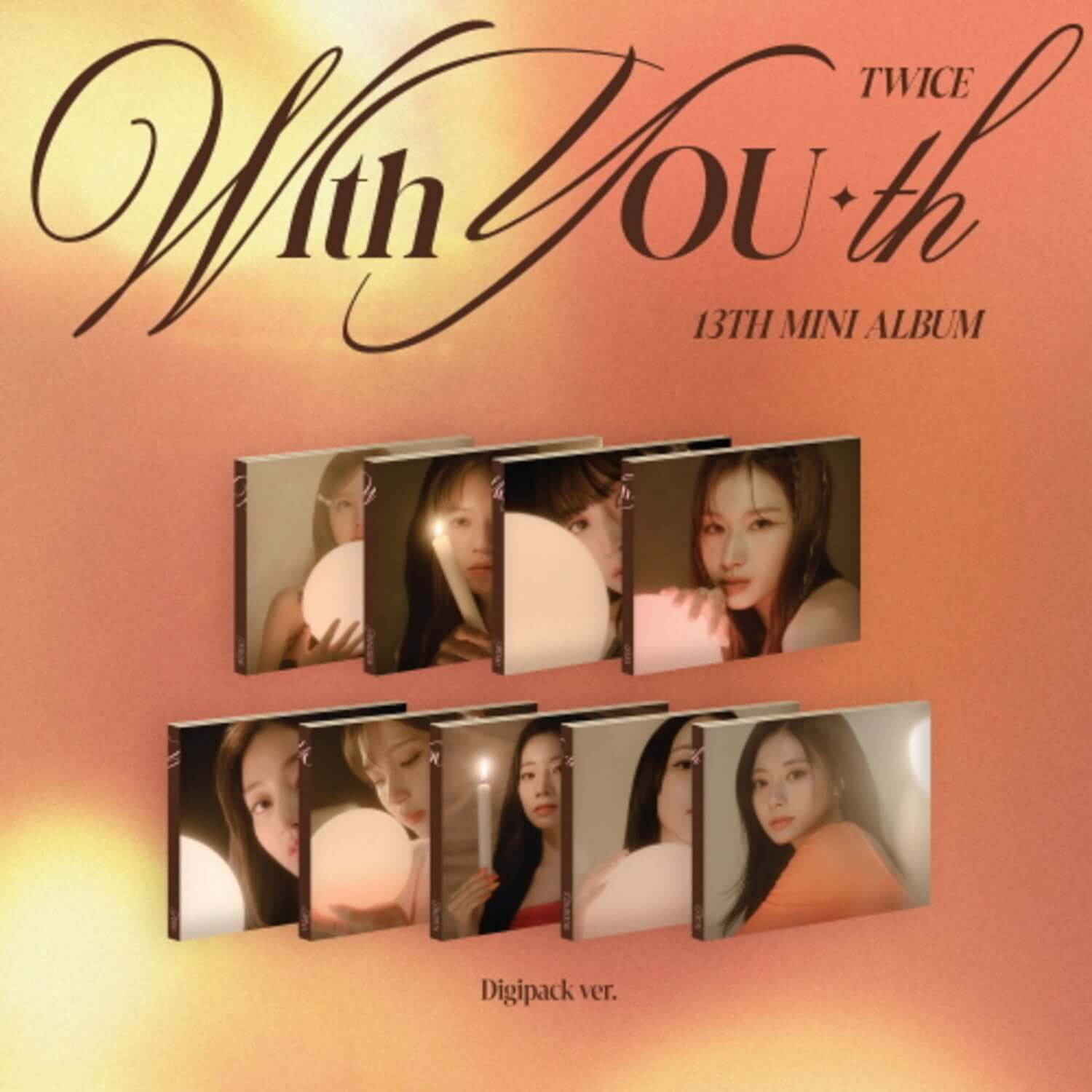 TWICE - 13th Album [With YOU-th] With YOU-th (Digipack Ver.) (Random 1 of 9) - Album Kpop, digipack photo style, rose.