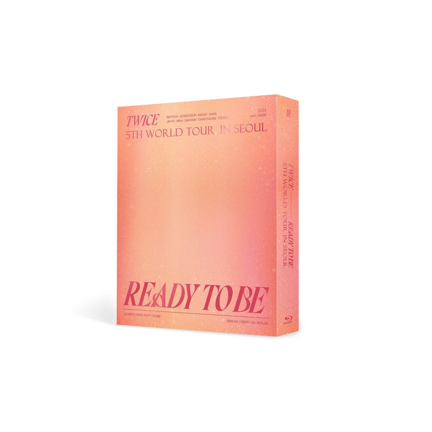 TWICE - TWICE 5TH WORLD TOUR [READY TO BE] IN SEOUL Blu-ray - Album Kpop, jaquette rose sur fond blanc.