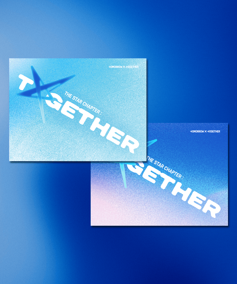 TXT - [ : TOGETHER] (Weverse Albums ver.) (Set of 2) - Album Kpop, visuels bleus sur fond bleu, coffret 2 versions