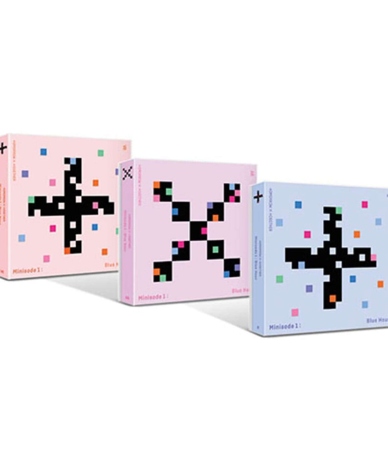 TXT - [minisode1 : Blue Hour] Random - Album Kpop, coffrets rose et bleu, visuels pixels, marque TXT, collection