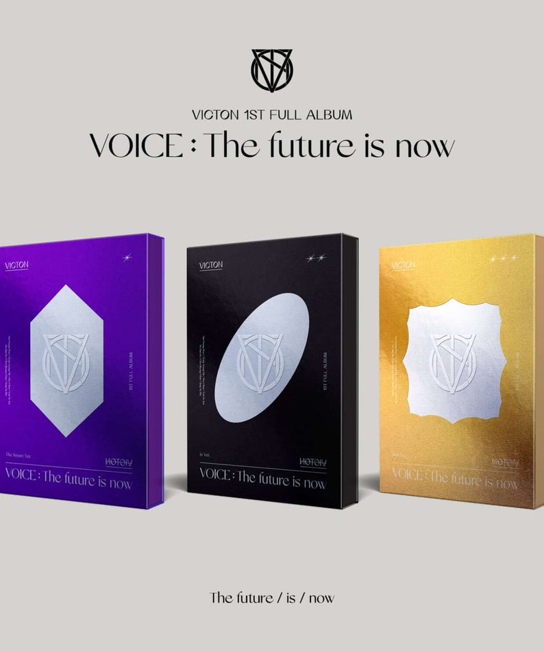 VICTON - 1st Album [VOICE : The future is now] (The future ver. + is ver. + now ver.) : boîtiers Kpop violets/noirs/or