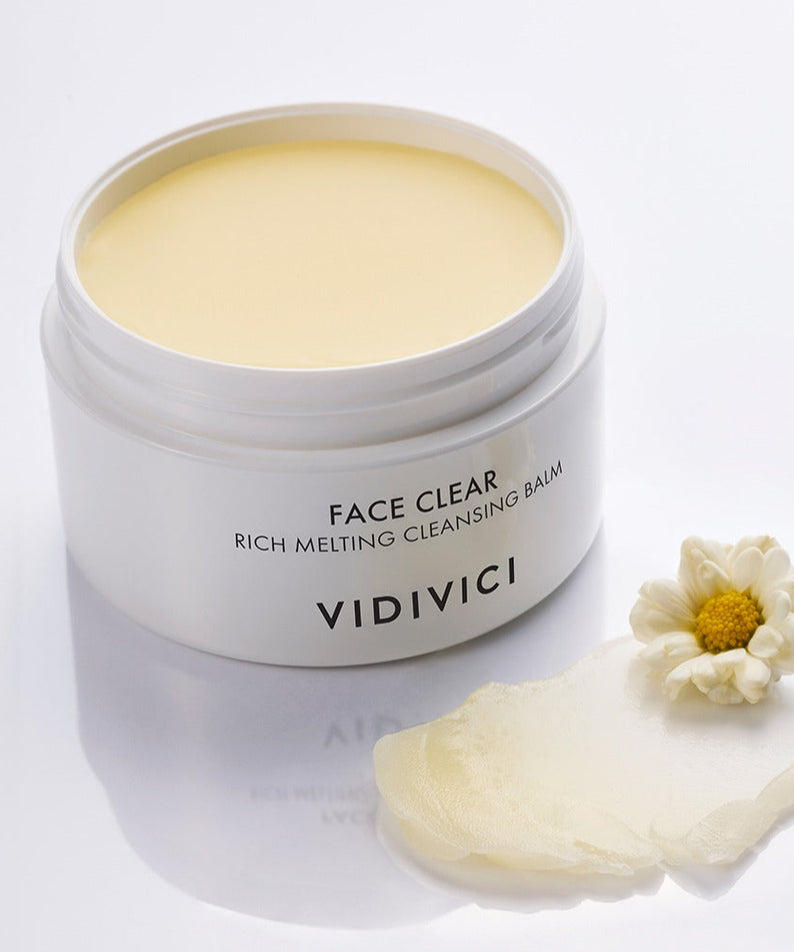 VIDIVICI Face Clear Rich Melting Cleansing Balm 100ml, baume nettoyant fondant pour le visage, hydratant et purifiant, 100ml, en gros plan.