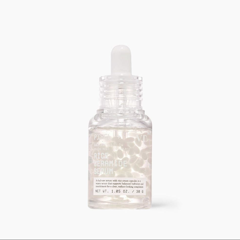 VT COSMETIC Rice Ceramide Serum 30ml de la marque VT COSMETIC, flacon sérum sur fond blanc, photo produit
