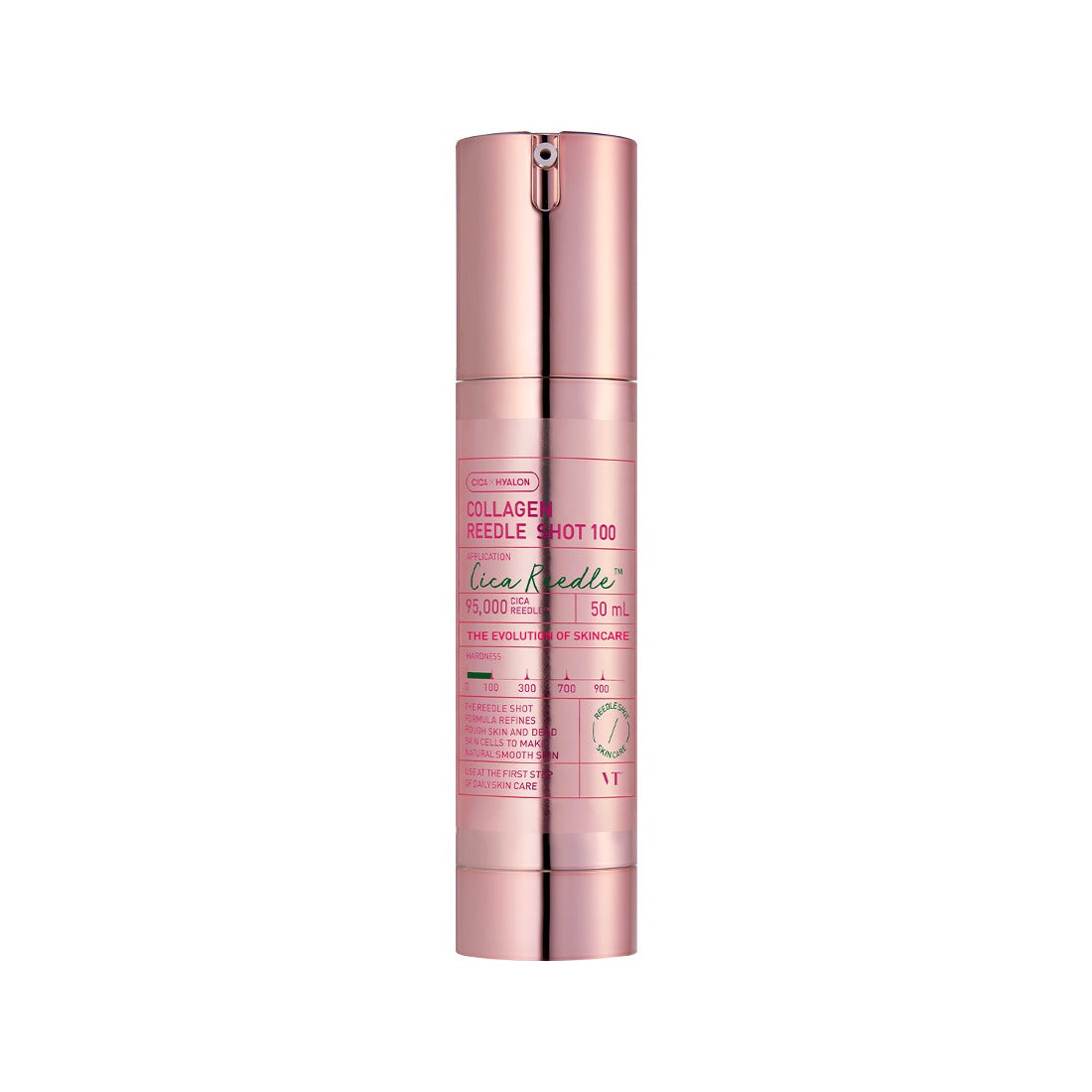 VT COSMETICS Collagen Reedle Shot® : flacon spray rose sur fond blanc, produit beauté anti-âge de la marque VT Cosmetics