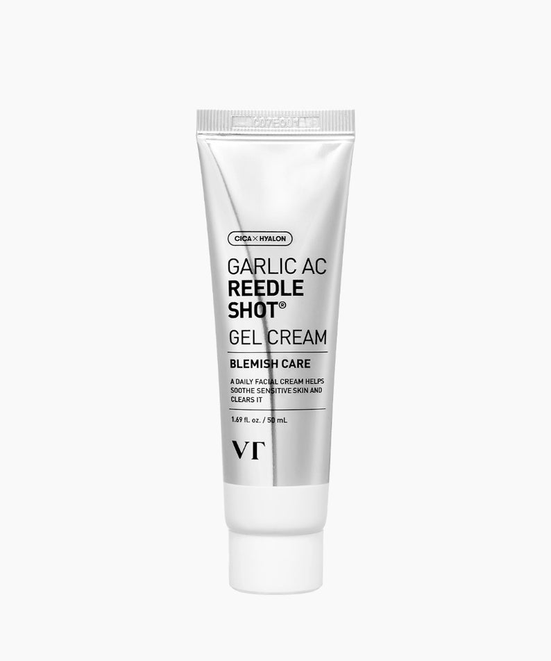 VT COSMETICS Garlic AC Reedle Shot® Gel Cream - 50ml, tube blanc sur fond clair, gel crème visage anti-âge