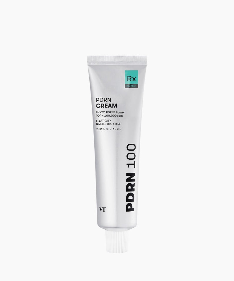 VT COSMETICS PDRN Cream RX 60ml, crème PDRN Rx en tube blanc sur fond clair, vue produit VT Cosmetics