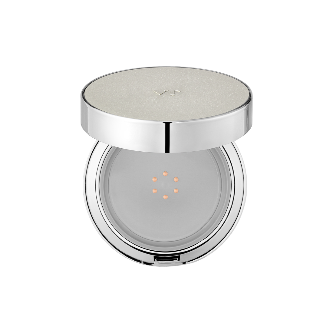 VT COSMETICS Riddle Shot Synergy Cushion 15g, boîte poudre, vue produit sur fond blanc, cosmétique VT Cosmetics