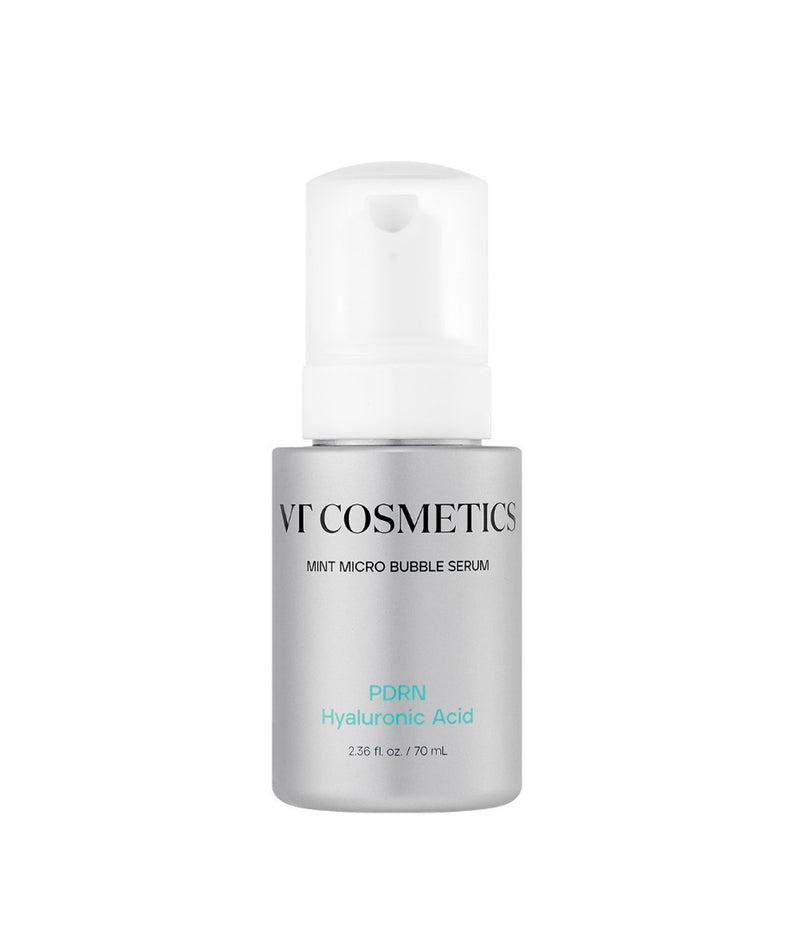 VT COSMETIC PDRN Hyaluronic Acid Mint Micro Bubble Serum 70ml flacon de 70ml en surbrillance.