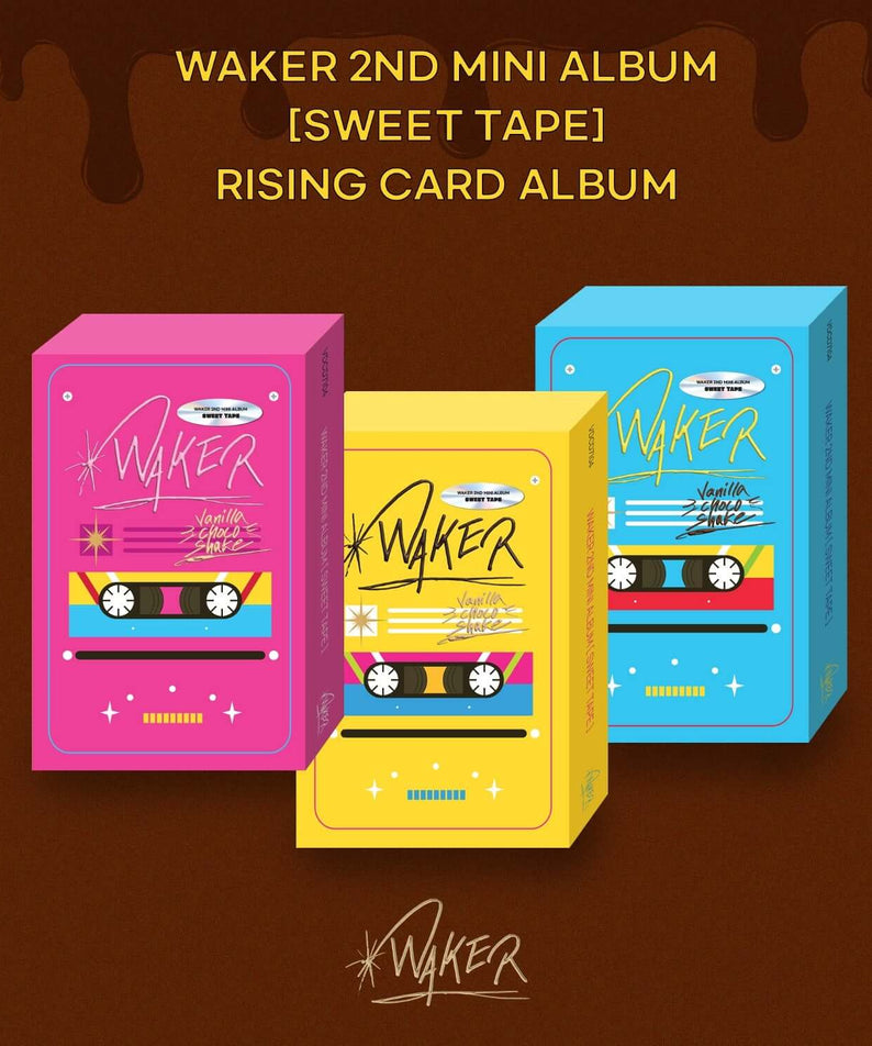 WAKER - 2nd Album [Sweet Tape] [RISING CARD ALBUM] (Set) - Album Kpop, coffret avec cartes, visuel couverture en couleurs.