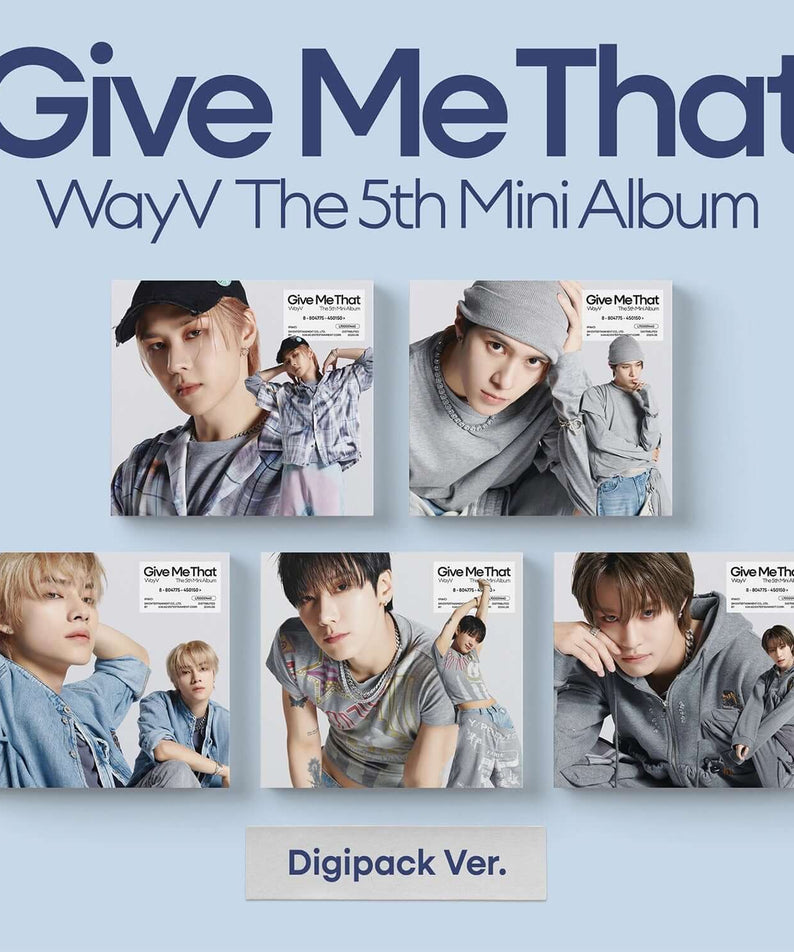 WAYV - 5th Album [Give Me That] (Digipack Ver.) (Random) - Album Kpop, visuel digipack avec photos et titres “Give Me That”