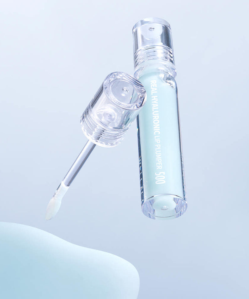 WELLAGE  Real Hyaluronic Lip Plumper 3.8ml, flacon et embout applicateur sur fond clair, photo produit marque WELLAGE