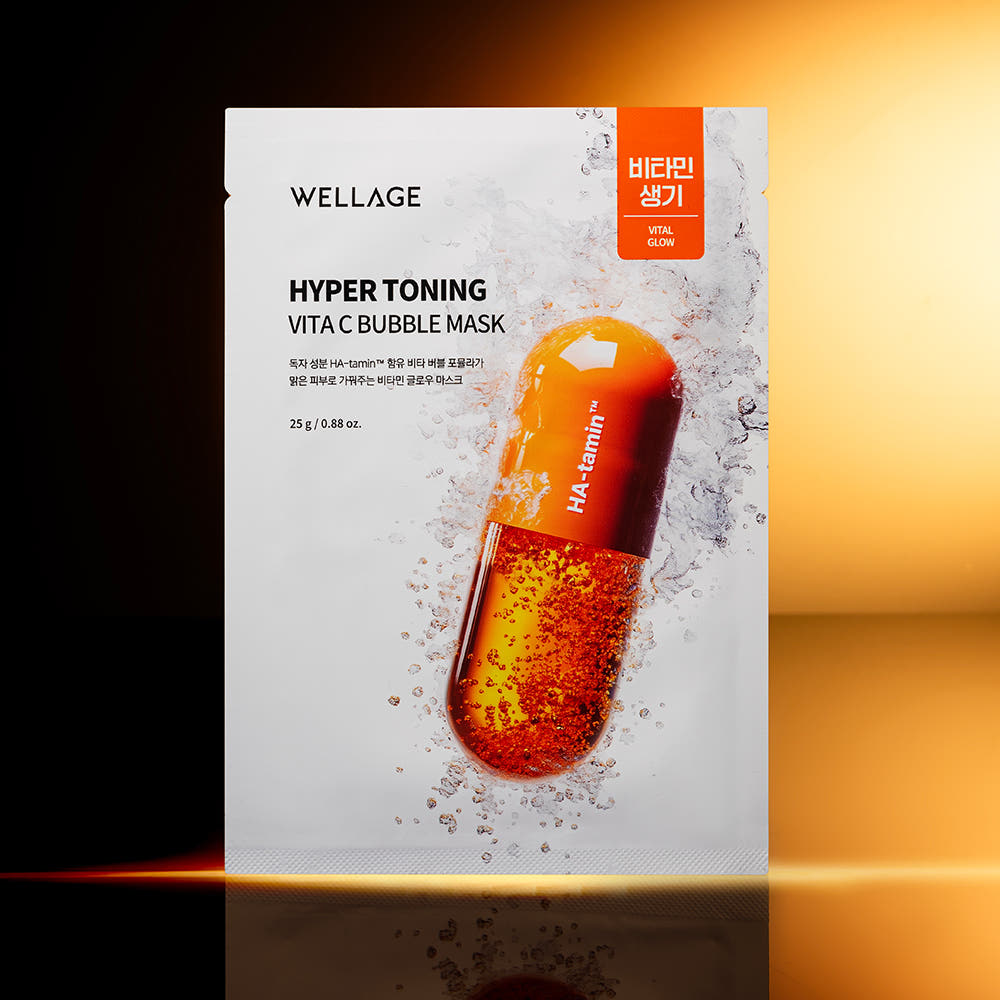 WELLAGE  Hyper Toning Vita C Bubble Mask 25gx5 sheets