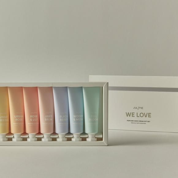 JULYME WE LOVE Perfume Hand Cream set (7x30ml) disponible sur Ma petite Coree, ton Eshop 100% K-beauty en direct de Seoul