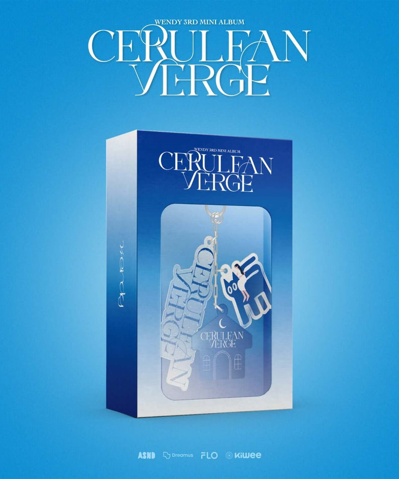WENDY - 3rd Album [Cerulean Verge] (Keyring Ver.) (Smart Album) - Album Kpop, boîte bleue avec porte-clés sur fond uni.