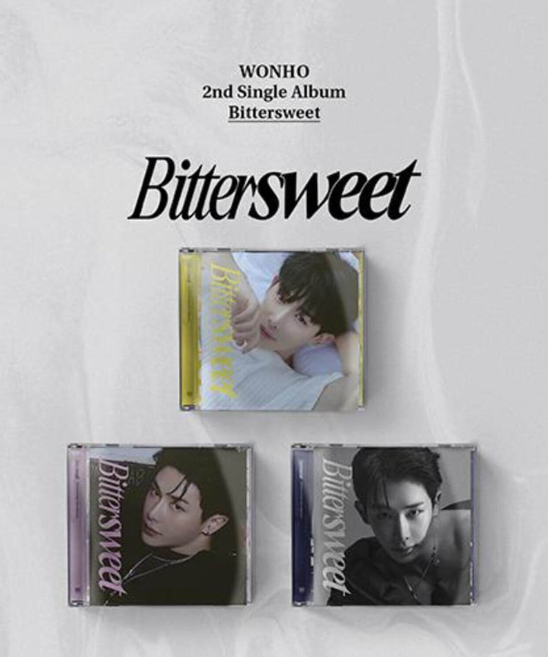 WONHO - 2nd [Bittersweet] (Jewel Ver.)(Set of 3) - Album Kpop : coffret 3 versions sur fond blanc, visuels couverture.