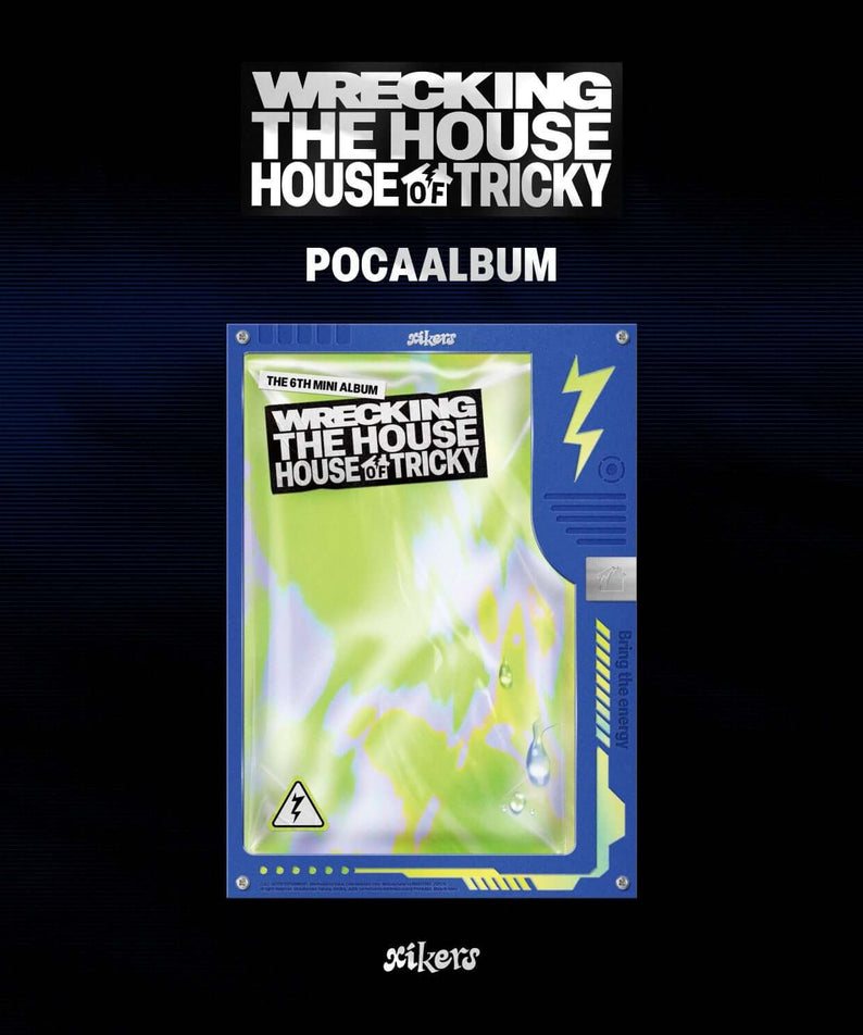 XIKERS - 6TH MINI ALBUM [HOUSE OF TRICKY : WRECKING THE HOUSE] (POCAALBUM) : pochette Kpop sur fond sombre, visuel Wrecking the House