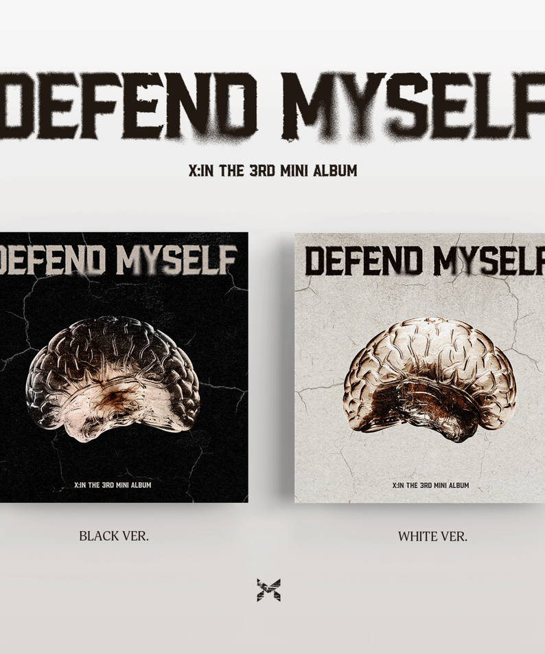 X:IN - 3RD MINI ALBUM [Defend Myself] (Photobook platform Ver.) (Set of 2) Album Kpop, Black & White cover