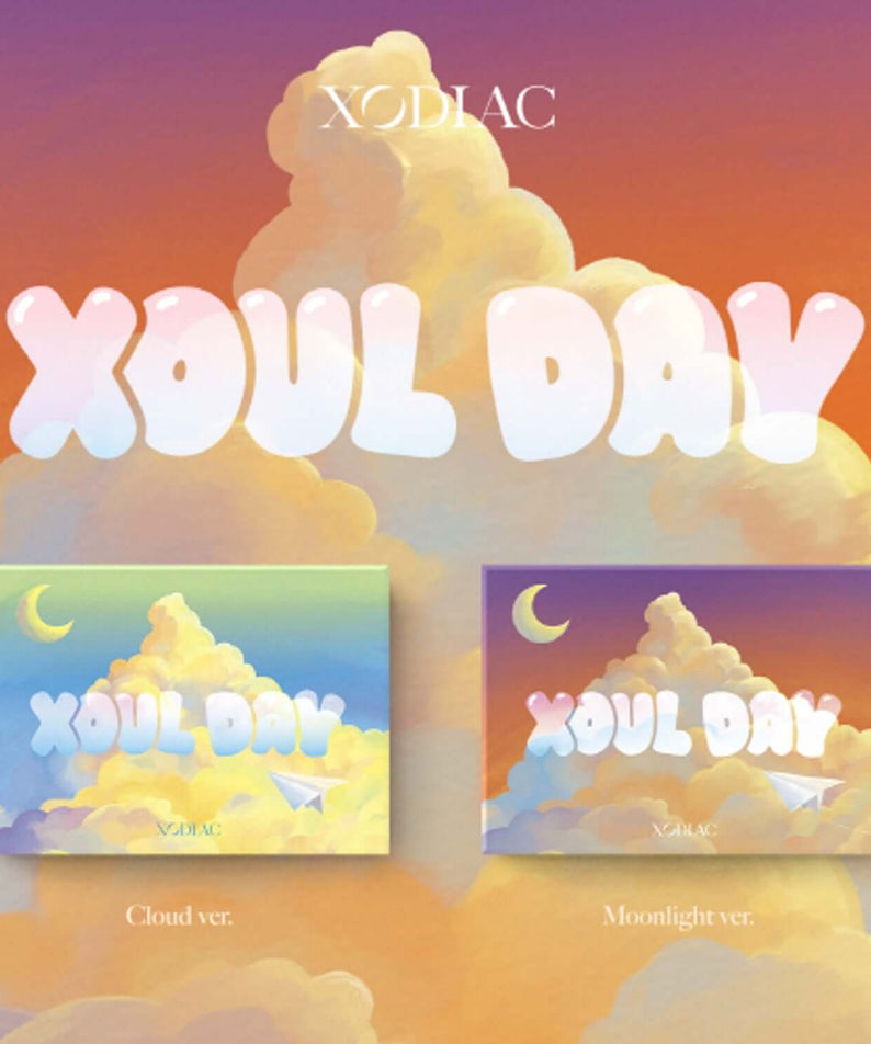 XODIAC - [XOUL DAY] (POCA) Cloud ver. - Album Kpop : visuel pochette avec nuages roses et deux CD, édition marque XODIAC.