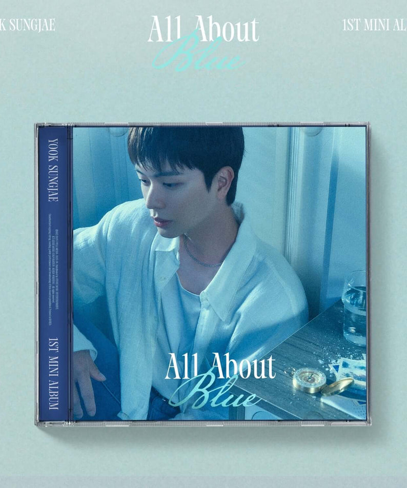 YOOK SUNGJAE - [All About Blue] (JEWEL Ver.) - Album Kpop : cover bleu du mini-album, boîtier avec photos du chanteur.