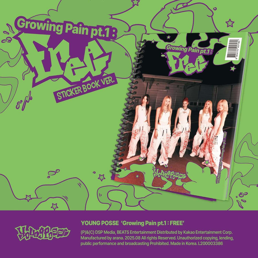 YOUNG POSSE - EP [Growing Pain pt.1 : FREE] (Sticker Book Ver.) - Album Kpop