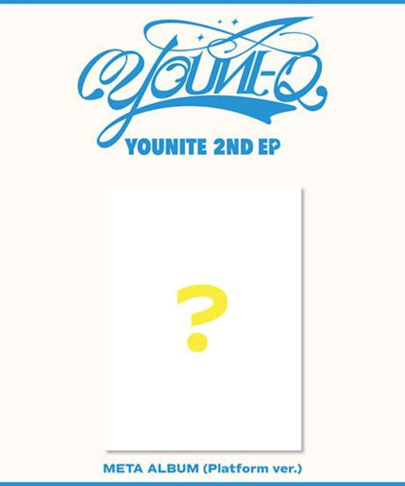YOUNITE - YOUNITE 2ND EP [YOUNI-Q] (Platform Album ver.) - Album Kpop, jaquette bleue et blanche avec “META ALBUM”