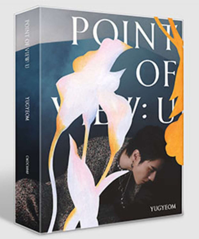 YUGYEOM - EP [Point Of View: U] - Album Kpop par JYP : jaquette en scène avec YUGYEOM, ciel bleu et silhouette, style Kpop