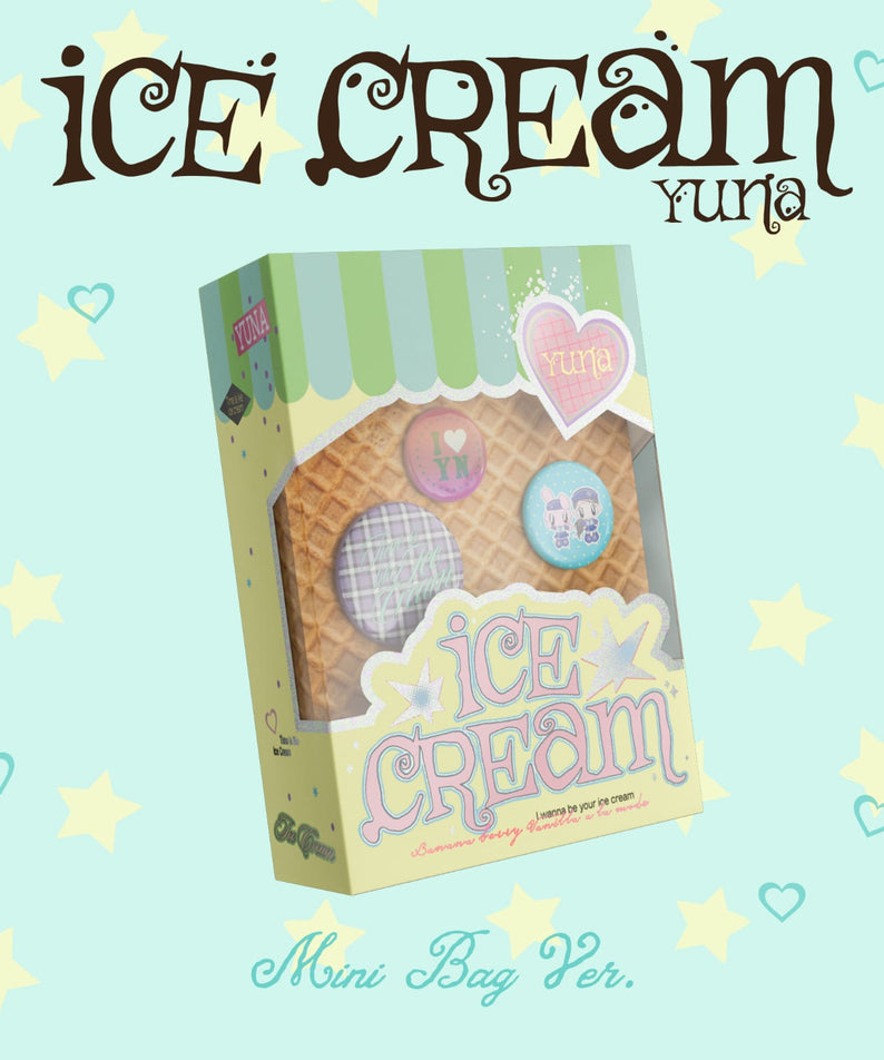 YUNA (ITZY) - [Ice Cream] (MINI BAG Ver.) (MD Ver.) - Album Kpop : packaging Ice Cream, mini bag, visuel pastel