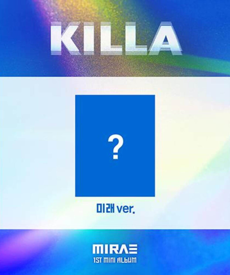 MIRAE - [KILLA - MIRAE 1st Mini Album ( ver.)] - Album Kpop, pochette KILLA et “?”, visuel bleu avec logo MIRAE