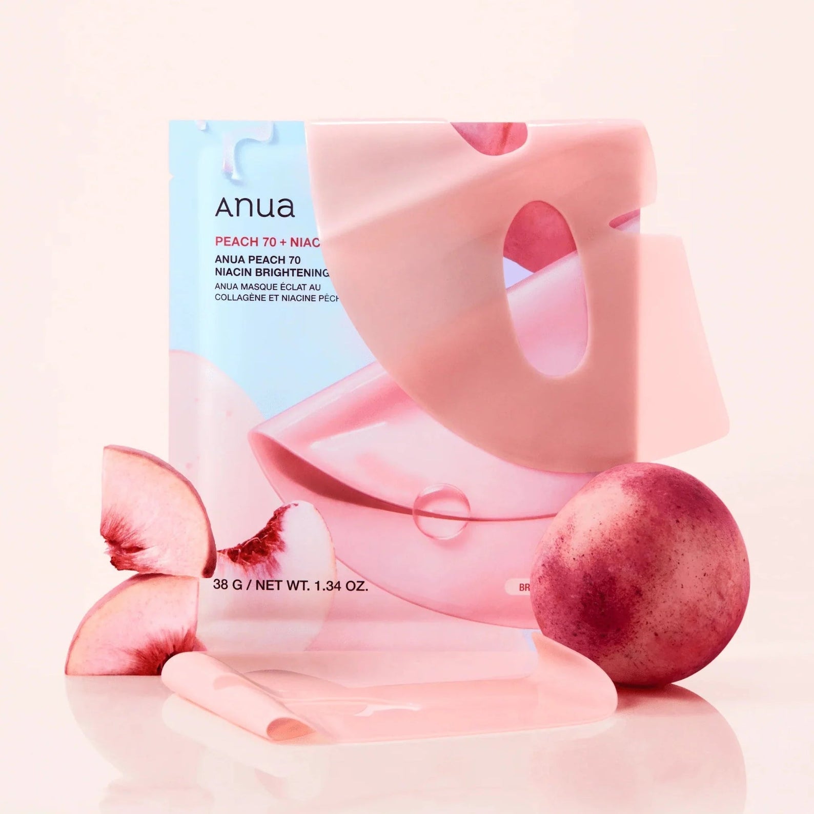 ANUA Peach 70 Niacin Brightening Collagen Mask 4pcs
