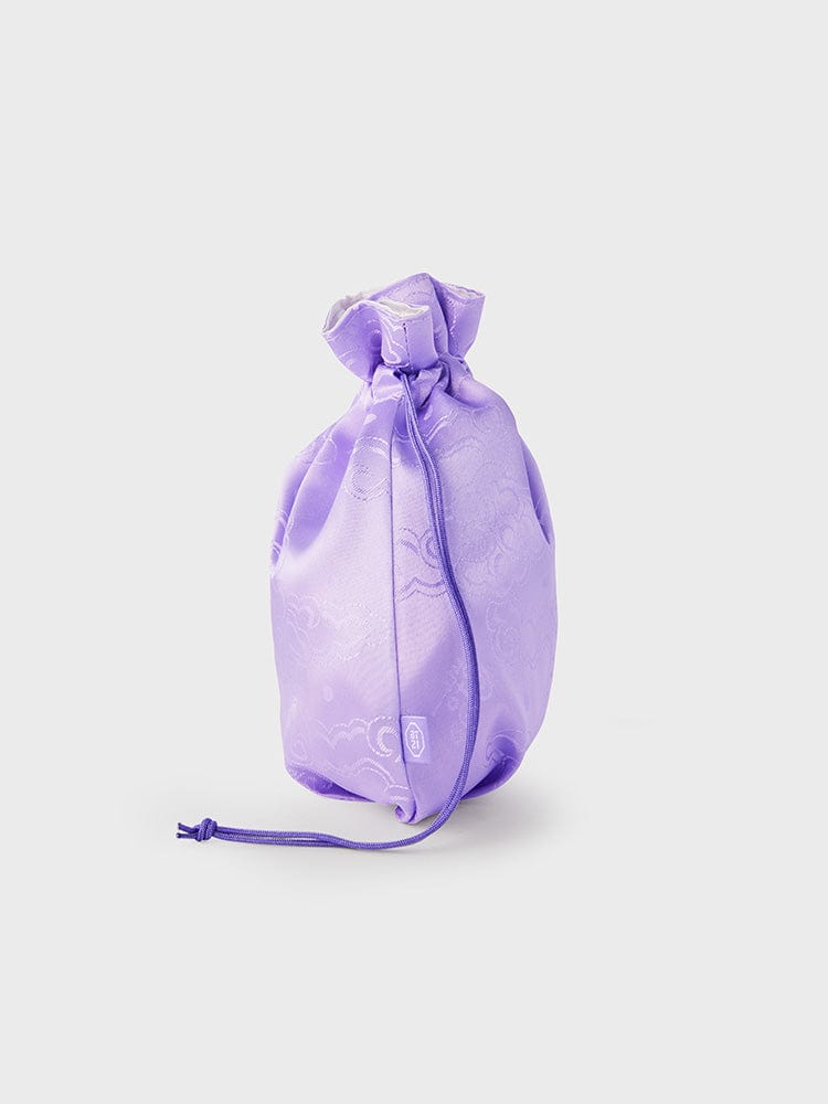 BT21 KOYA BABY GOOD LUCK POUCH K-EDITION ver.2 : pochette bébé violette KOYA sur fond clair, officielle LINE FRIENDS