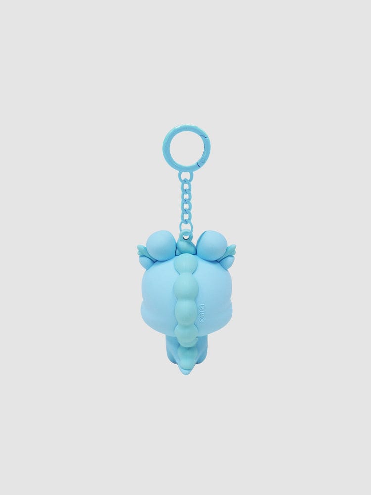 BT21 MANG minini DRAGON FIGURINE KEYRING, porte-clés bleu MANG sur fond clair, style K-pop BT21 officiel