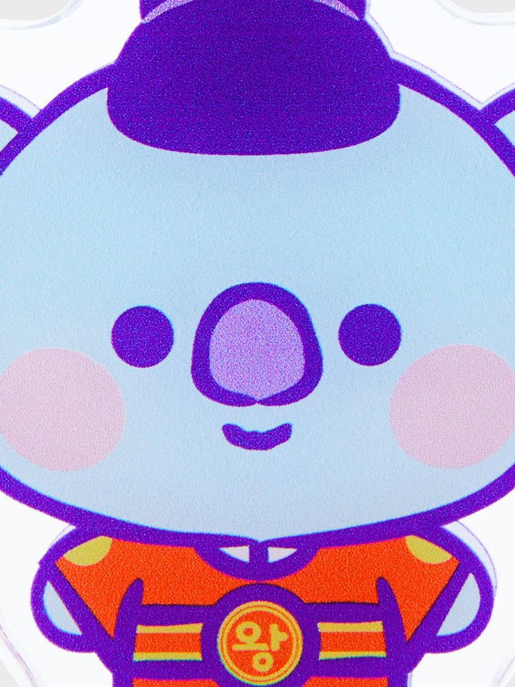 BT21 KOYA BABY MINI ACRYLIC STAND K-EDITION ver.2, stand acrylique KOYA koala avec style mignon violet et bleu, LINE FRIENDS.