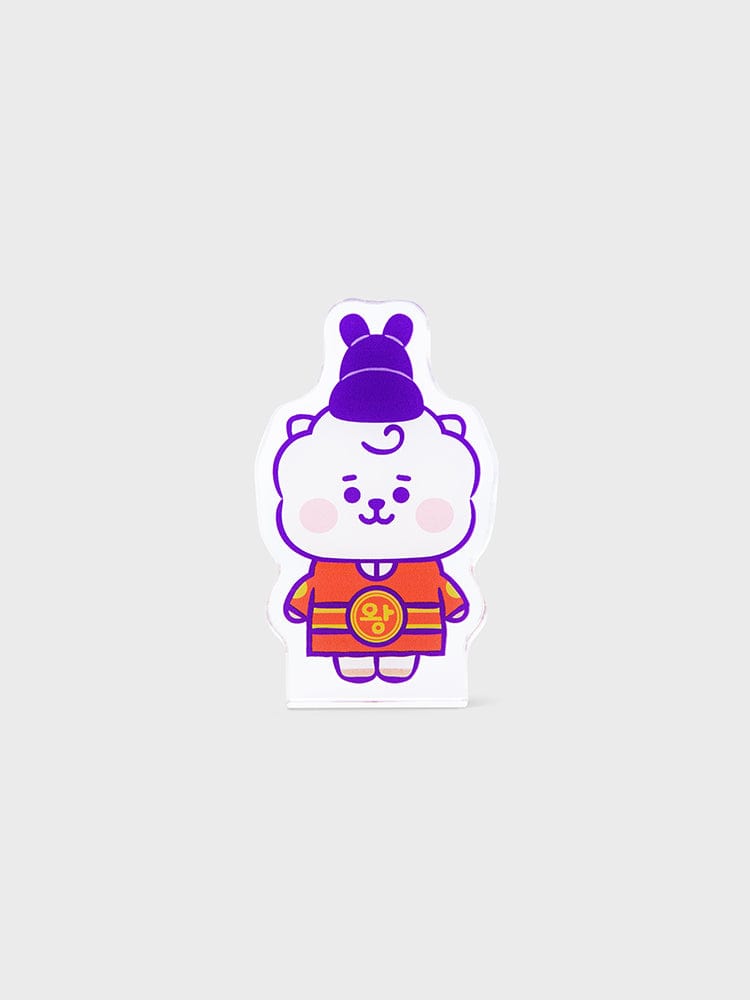 BT21 RJ BABY MINI ACRYLIC STAND K-EDITION ver.2 avec RJ alpaga LINE FRIENDS, mini support transparent sur fond clair