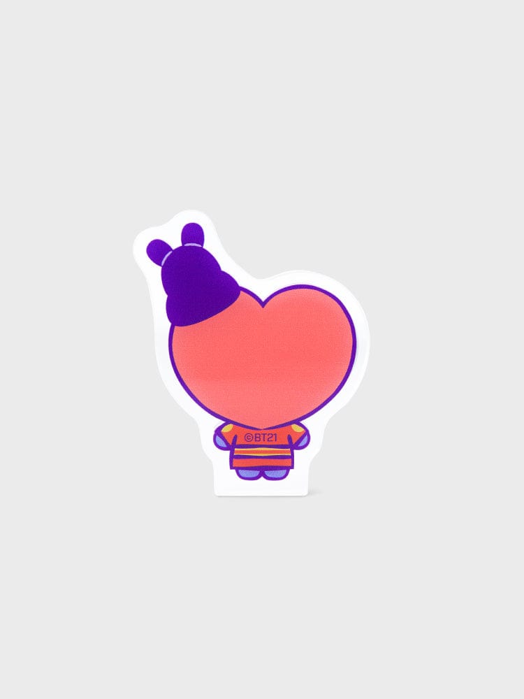 BT21 TATA BABY MINI ACRYLIC STAND K-EDITION ver.2 : mini présentoir acrylique officiel LINE FRIENDS, TATA souriant, fond clair
