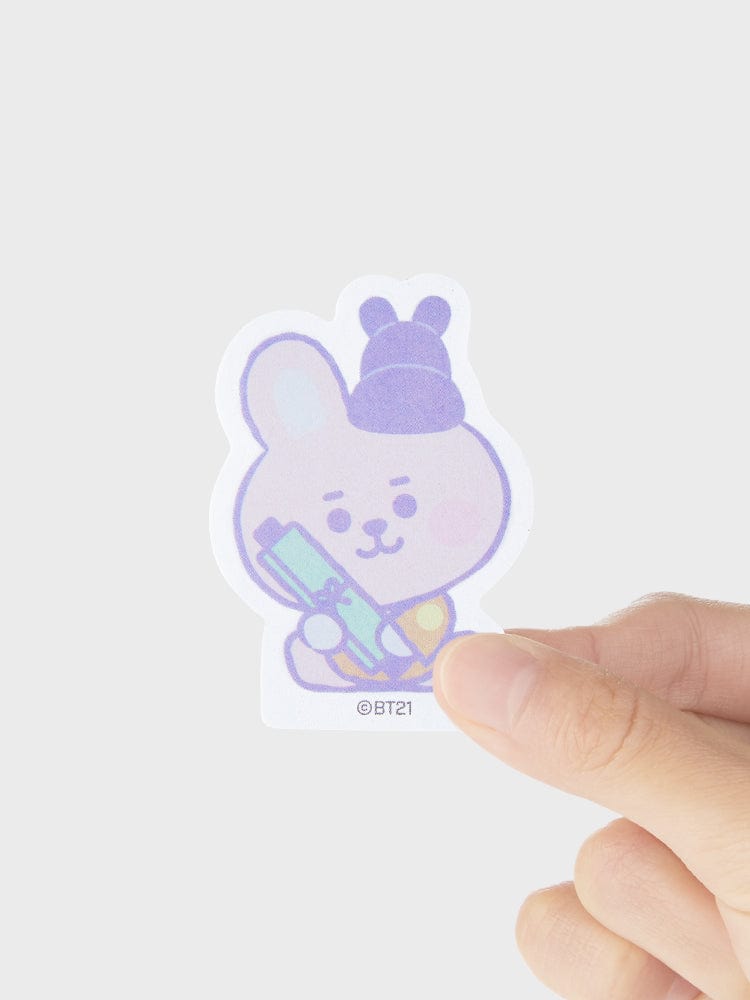 BT21 COOKY BABY MEMO NOTEPADS K-EDITION ver.2 : mémo autocollant COOKY, papeterie officielle LINE FRIENDS, main le tient