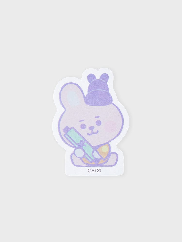 BT21 COOKY BABY MEMO NOTEPADS K-EDITION ver.2 : bloc mémo COOKY lapin musclé, décor papeterie LINE FRIENDS pour école.