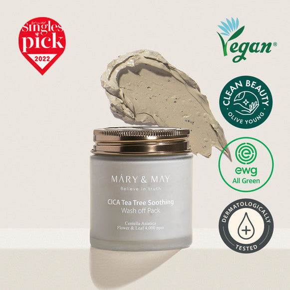 MARY & MAY Cica Tea Tree Soothing Wash off Pack 125g en stock sur Ma Petite Corée