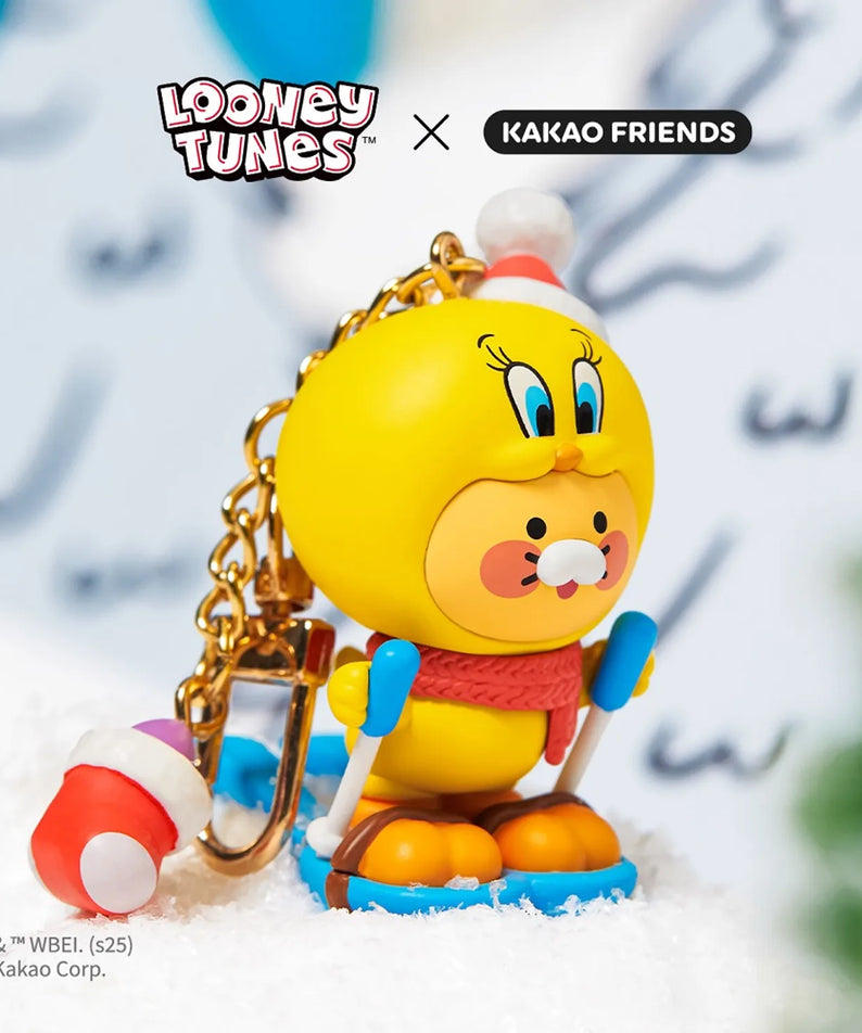 KAKAO FRIENDS  Looney Tunes X Friends Ski Tweety Figure Keychain Baby Chunsik